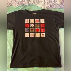 large vintage textured embroidery t shirt
